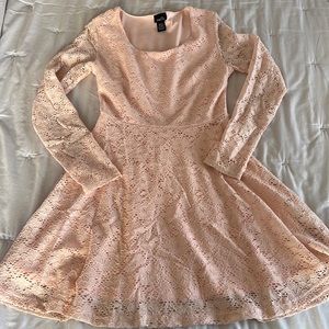 rue21 Pink Lace Girls Skater Dress in Size Small